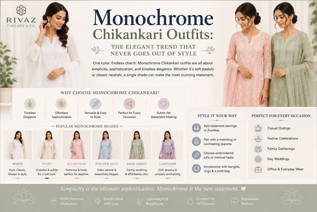 Monochrome Chikankari Outfits India: Why the Tone-on-Tone Trend Is Back in 2026